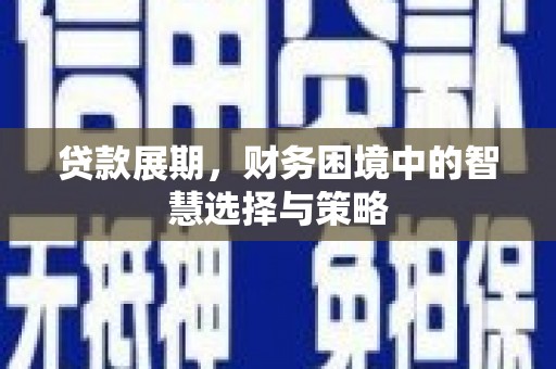 硚口贷款展期，财务困境中的智慧选择与策略