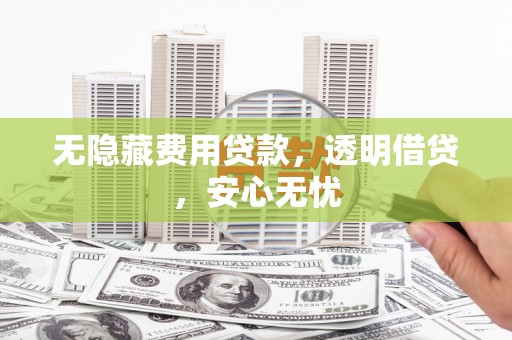硚口无隐藏费用贷款，透明借贷，安心无忧