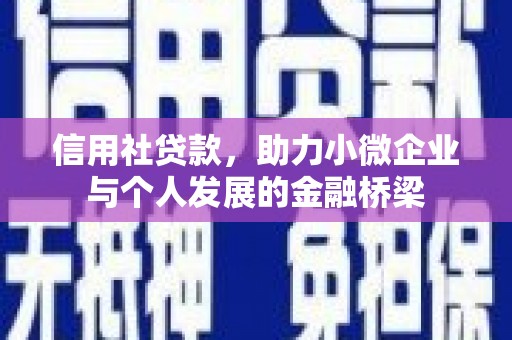 硚口信用社贷款，助力小微企业与个人发展的金融桥梁