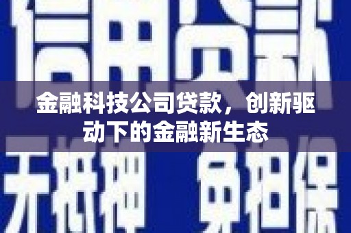 硚口金融科技公司贷款，创新驱动下的金融新生态