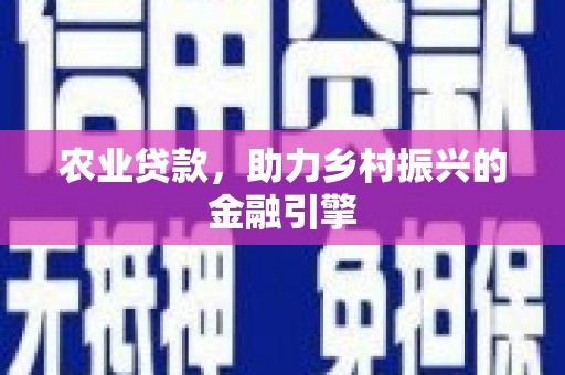 硚口农业贷款，助力乡村振兴的金融引擎