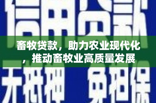 硚口畜牧贷款，助力农业现代化，推动畜牧业高质量发展