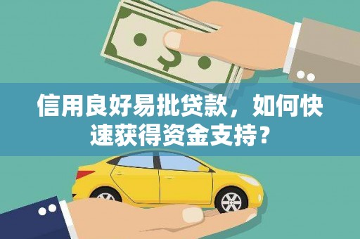 硚口信用良好易批贷款，如何快速获得资金支持？