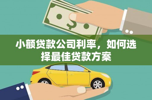 硚口小额贷款公司利率，如何选择最佳贷款方案