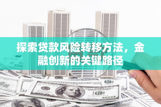 硚口探索贷款风险转移方法，金融创新的关键路径