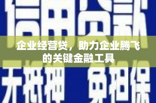 硚口企业经营贷，助力企业腾飞的关键金融工具
