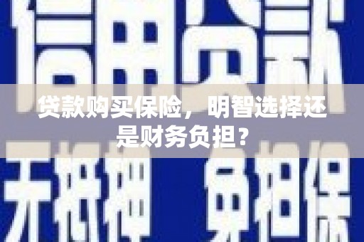 硚口贷款购买保险，明智选择还是财务负担？