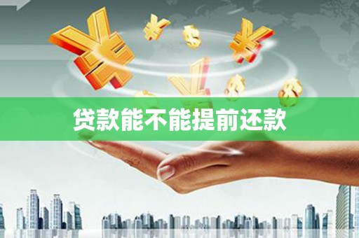 硚口贷款能不能提前还款
