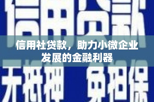 硚口信用社贷款，助力小微企业发展的金融利器