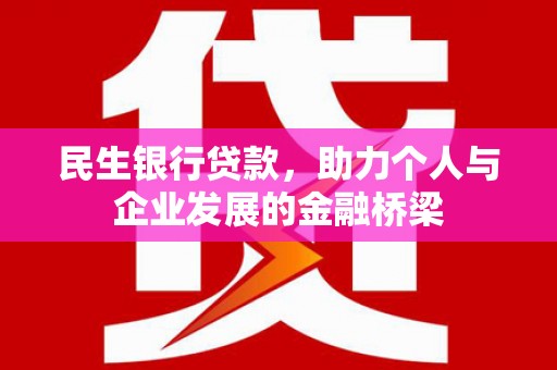 硚口民生银行贷款，助力个人与企业发展的金融桥梁
