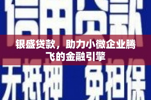 硚口银盛贷款，助力小微企业腾飞的金融引擎