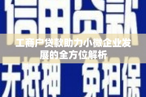 硚口工商户贷款助力小微企业发展的全方位解析