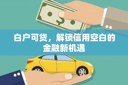 硚口白户可贷，解锁信用空白的金融新机遇