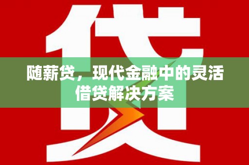 硚口随薪贷，现代金融中的灵活借贷解决方案