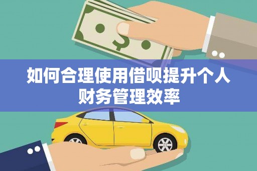 硚口如何合理使用借呗提升个人财务管理效率