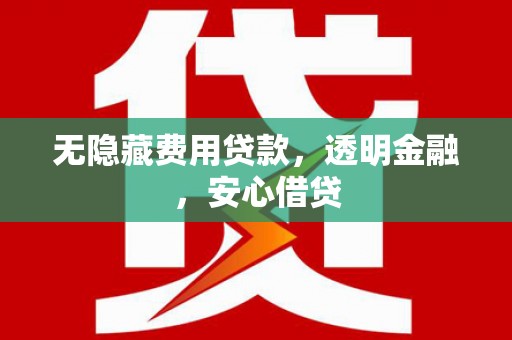 硚口无隐藏费用贷款，透明金融，安心借贷