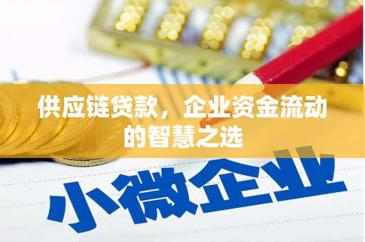 硚口供应链贷款，企业资金流动的智慧之选