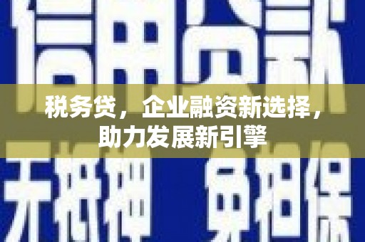 硚口税务贷，企业融资新选择，助力发展新引擎