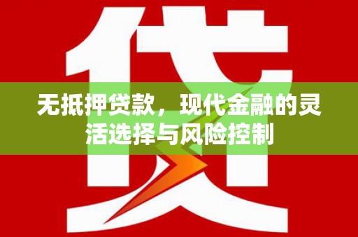 硚口无抵押贷款，现代金融的灵活选择与风险控制
