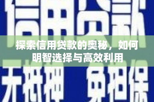 硚口探索信用贷款的奥秘，如何明智选择与高效利用