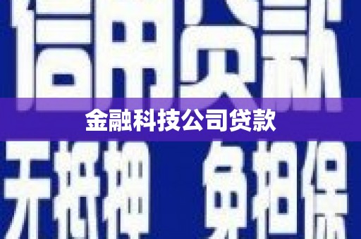 硚口金融科技公司贷款
