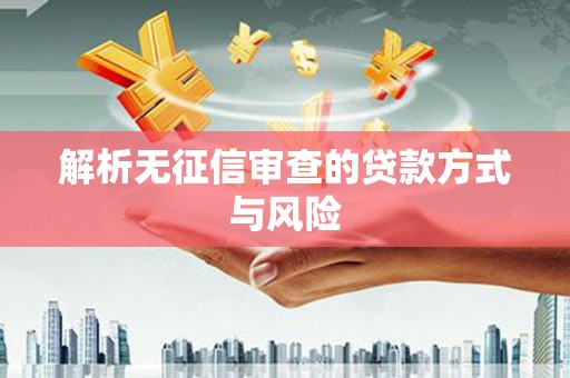 硚口解析无征信审查的贷款方式与风险